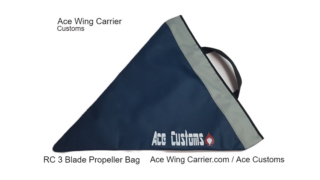 RC 3 Blade Propeller Bag, To protect your RC Aircraft Propellers, Ace Wing Carrier.com / Ace Customs, 3 Blade Propeller Bag